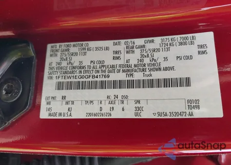 2016 Ford F-150 King Ranch from USA, damaged, VIN 1FTEW1EG0GFB41769